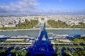 Bird`s eye view of Paris front the Eiffel tower`s Royalty Free Stock Photo