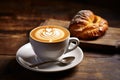 Morning Mastery: Latte Art and Golden Croissants