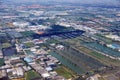 Bird's-eye view on rice fields Bangkok vicinity Royalty Free Stock Photo