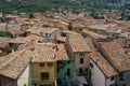 Bird\'s eye view of the roofs of the historic old town of Malcesine in Italy