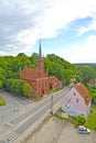 Bird`s-eye view on Saint Wojciech`s church. Frombork, Poland Royalty Free Stock Photo