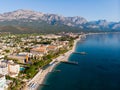 Bird's eye view of seaside town Kemer, Turkey Royalty Free Stock Photo