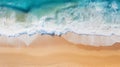 A Bird's Eye View of the Serene Beach and Expansive Ocean