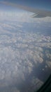 bird\'s eye view of the sky, view from the cloud porthole. Royalty Free Stock Photo