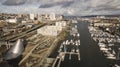 Bird`s Eye View of the Thea Foss Waterway in Tacoma Washington