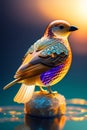 Bird with a colorful design- Ai Generated.
