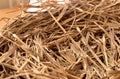 Bird`s nest bound of straw for sitting