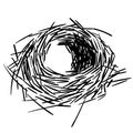 Bird`s nest vector eps illustration by crafteroks Royalty Free Stock Photo