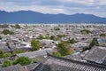 Bird`s view of chinese roofs at Lijiang old town. Royalty Free Stock Photo