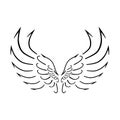 The bird`s wings stylized template