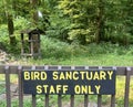 Bird sanctuary sign Royalty Free Stock Photo