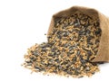 Bird seeds in a sack Royalty Free Stock Photo