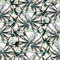 Bird shaped parrot seamless pattern design