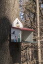 Bird shelter house on tree Royalty Free Stock Photo