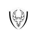 Bird and shield icon design. Phoenix logo design illustration isolated on white background Royalty Free Stock Photo