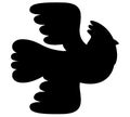 Bird silhouette in black, flying, peace for t-shirt, prints