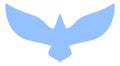 Bird silhouette. Blue dove logo. Peace symbol Royalty Free Stock Photo