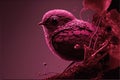 Bird Silhouette on the Colorful Viva Magenta Background. AI Generative illustration Royalty Free Stock Photo