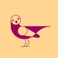 Bird simple geometric logo. Pigeon icon