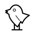 Bird simple vector icon. Black and white illustration of bird. Outline linear icon.