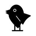 Bird simple vector icon. Black and white illustration of bird. Solid linear icon. Royalty Free Stock Photo