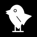 Bird simple vector icon. Black and white illustration of bird. Solid linear icon. Royalty Free Stock Photo