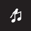 Bird singer with note music logo design vector graphic symbol icon sign illustration creative idea