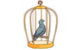 Bird singing in the cage Royalty Free Stock Photo