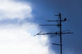 Bird sit on an antenne Royalty Free Stock Photo