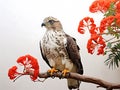 A bird is sitting on a blacktop tree branch. AI Generated
