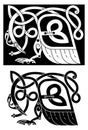 Bird and snake in Celtic style