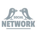 Bird social network logo, simple gray style