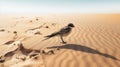 A Bird Standing On The Sand: A Stunning Ray Traced Image With Orientalist Imagery And Delicate Markings
