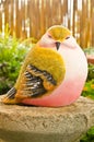 Bird statue in garden