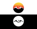 Bird and Sun Logo Design Royalty Free Stock Photo