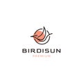 Bird Sun logo vector icon Royalty Free Stock Photo