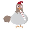 Bird with therometer having flu Royalty Free Stock Photo