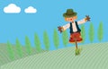 Scarecrow in field Royalty Free Stock Photo