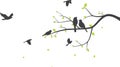 Bird with tree silhouette background Royalty Free Stock Photo