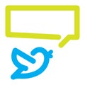 Bird tweets icon Royalty Free Stock Photo