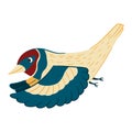 Bird vector illustration in cartoon style. Garden Goldfinch bird. Flying little cute birdie