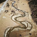 Bird view of Meandering river in Shangri-La