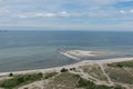 Bird view in laboe east over the baltic sea