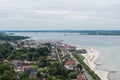 Bird view in laboe west towards Kiel over the baltic sea