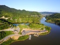 Bird view of Lake in Summer Royalty Free Stock Photo