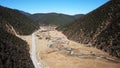 Bird view of Meandering river in Shangri-La