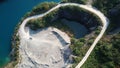 Bird View of Natural Mine Park, like a heart