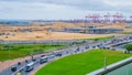 Bird view of the new developing port city project in Sri Lanka Royalty Free Stock Photo