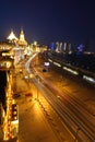 Bird view at Shanghai Bund European-style buildings of night Royalty Free Stock Photo