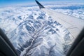 Bird view of Snowy Tianshan from an airplane